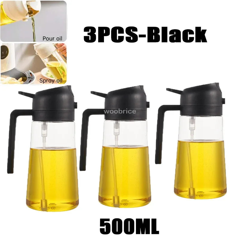 2in1 Kitchen Spray Oil Dispenser Oil Sprayer Polisher or Oil Brush for Air Fryer Salad Grilling Roasting Cooking Kitchen Acceeso
