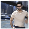 Richman Beige Color Solid Half Sleeve Polo Shirt
