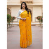 Premium Georgette Saree with Hand Embroidery Yellow Color, Lace Border & Matching Blouse Piece. Factory Price - Save $26