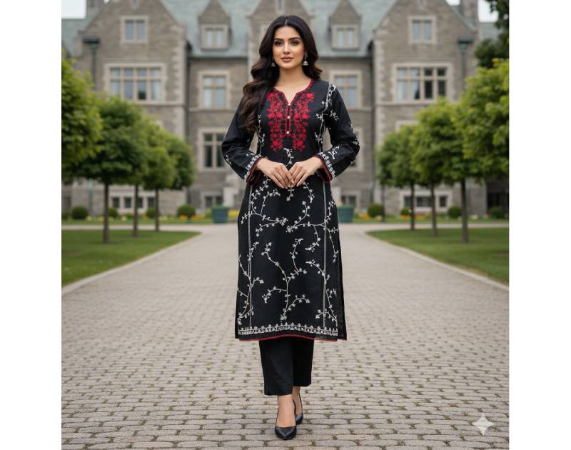 Pure Cotton Embroidery Work Aganur 1-Piece Dress. Factory Price - Save $25