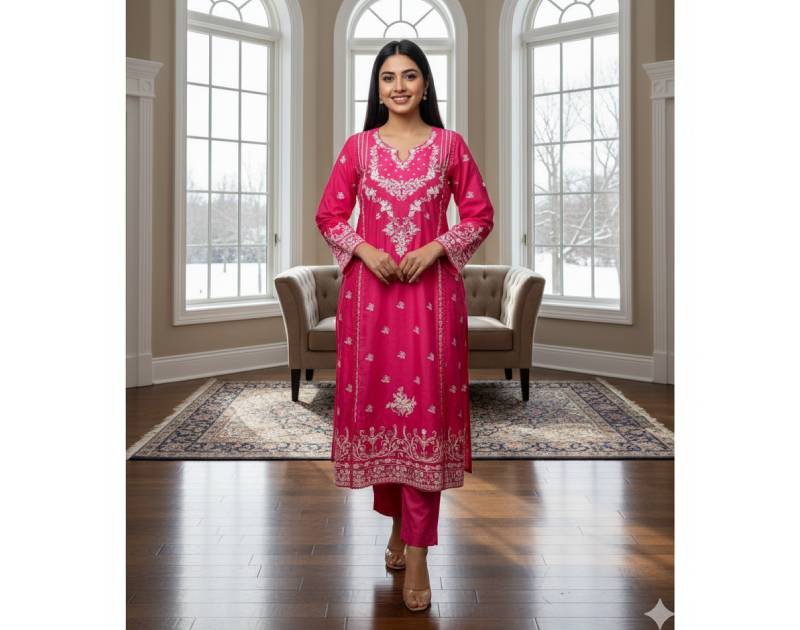 Pure Cotton Embroidery Work Aganur 1-Piece Dress. Factory Price - Save $25