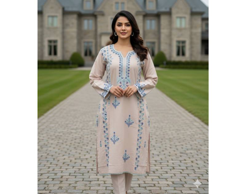 Pure Cotton Embroidery Work Aganur 1-Piece Dress. Factory Price - Save $25