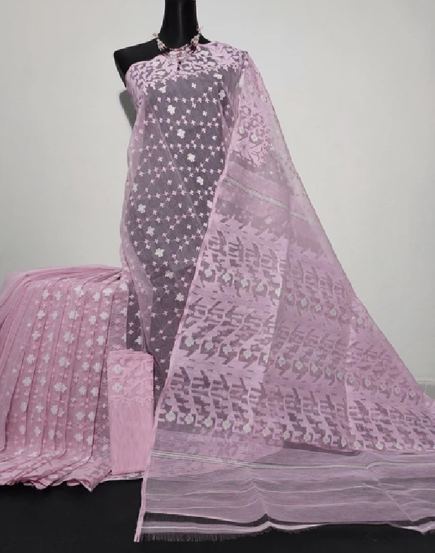 Baby Pink Jamdani Saree
