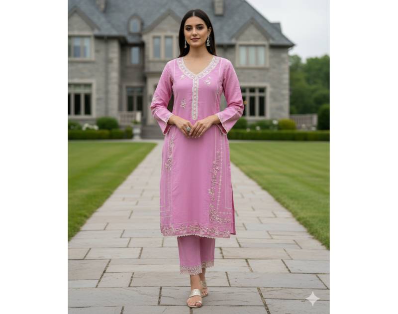 Pure Cotton Embroidery Work Aganur 1-Piece Dress. Factory Price - Save $25