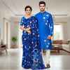 Premium Half Silk Saree Blue Color | Dhupion Silk Panjabi. Factory Price - Save $20