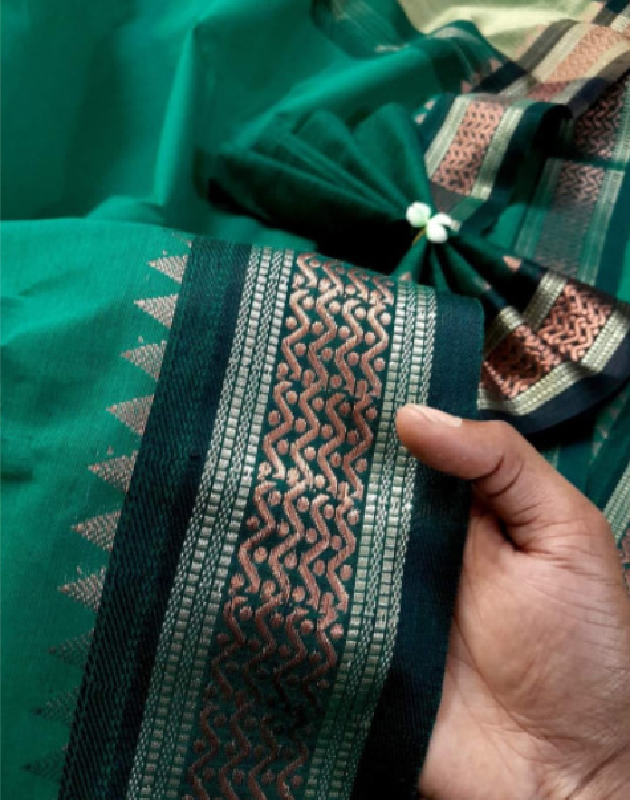 Green Tangail Saree