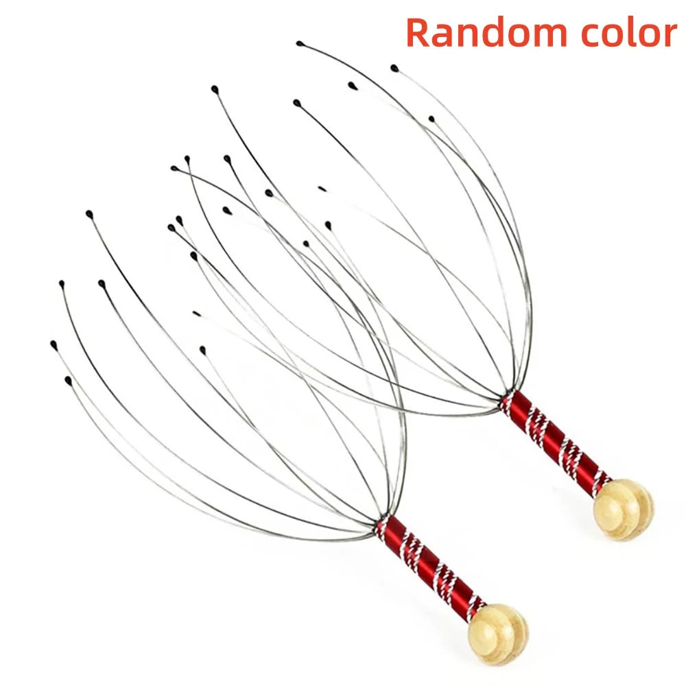 Octopus Head Massager Scratching Scalp Relaxation Relief Body Massager Scratcher Relieves Tension Health Care Tools Random Color
