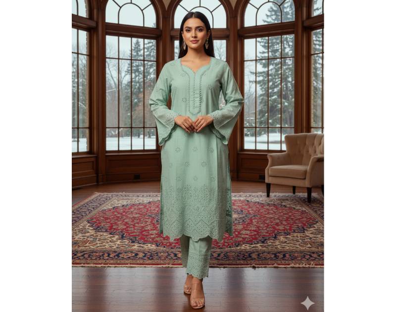 Pure Cotton Embroidery Work Aganur 1-Piece Dress. Factory Price - Save $25