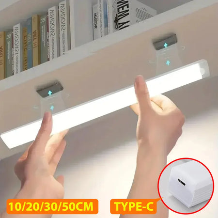 LED Motion Sensor Bar Light – USB Rechargeable, Portable for Cabinet, Wardrobe & Hallway