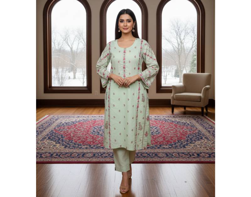 Pure Cotton Embroidery Work Aganur 1-Piece Dress. Factory Price - Save $25