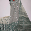 Off White-Green Jamdani Saree