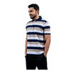 Richman Navy & White Stripe Half Sleeve Polo Shirt