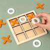 Montessori Chess Play Jigsaw Toy Game Wooden XO Tic Tac Toe Game Interaction Puzzles Training Brain Learning Early Education Toy