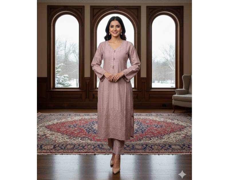 Pure Cotton Embroidery Work Aganur 1-Piece Dress. Factory Price - Save $25