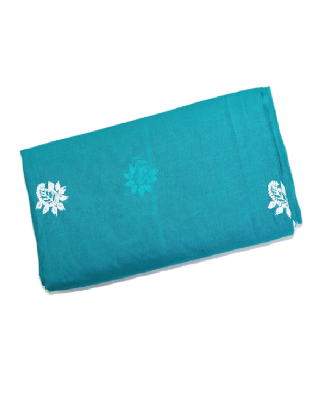 Blue-Green Tangail Saree