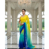 Georgette Saree – 12.5 Hands Length Yellow With Lapis Blue Color. Factory Price - Save $25