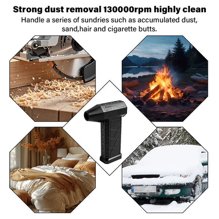 Mini Turbo Jet Fan Electric Air Duster with 3 Gear Adjustable 130000RPM Wind Speed 52m/s Car Computer Cleaning Blower Tool New