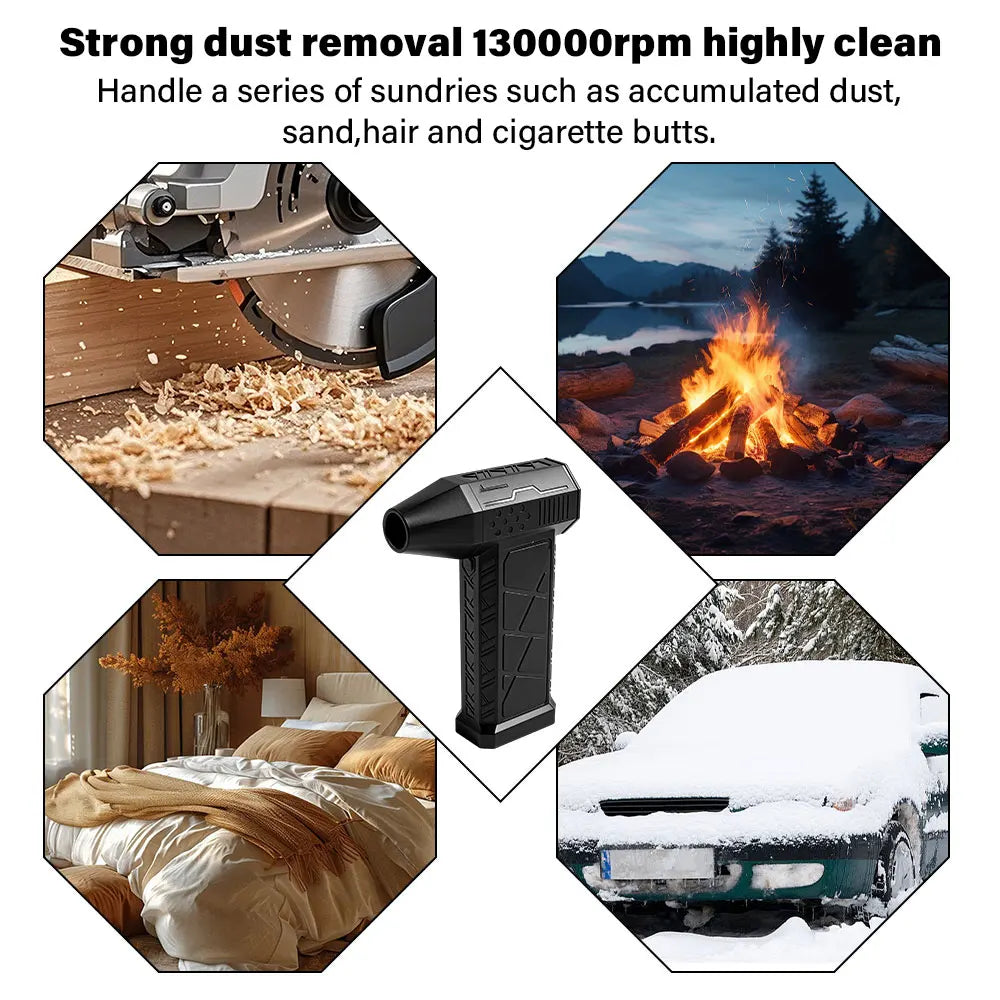 Mini Turbo Jet Fan Electric Air Duster with 3 Gear Adjustable 130000RPM Wind Speed 52m/s Car Computer Cleaning Blower Tool New