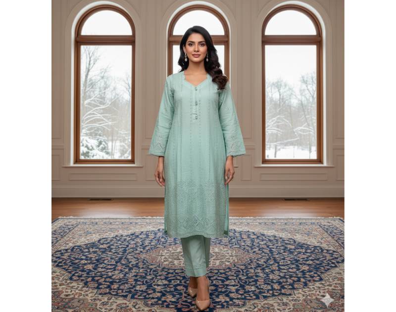 Pure Cotton Embroidery Work Aganur 1-Piece Dress. Factory Price - Save $25