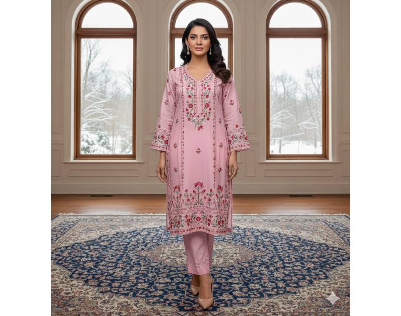 Pure Cotton Embroidery Work Aganur 1-Piece Dress. Factory Price - Save $25