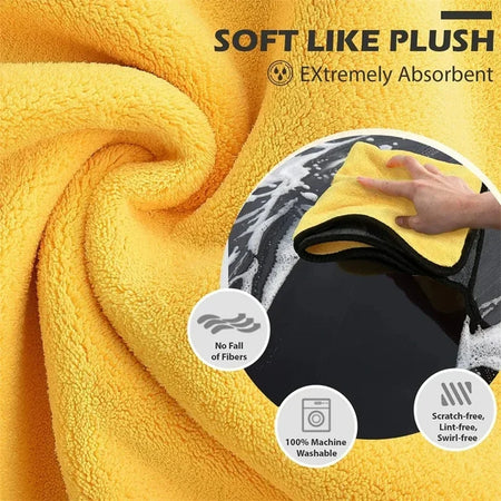Microfiber Car Cleaning Towels – 1/2/6pcs, Detailing & Drying Cloths