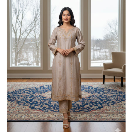 Pure Cotton Embroidery Work Aganur 1-Piece Dress. Factory Price - Save $25