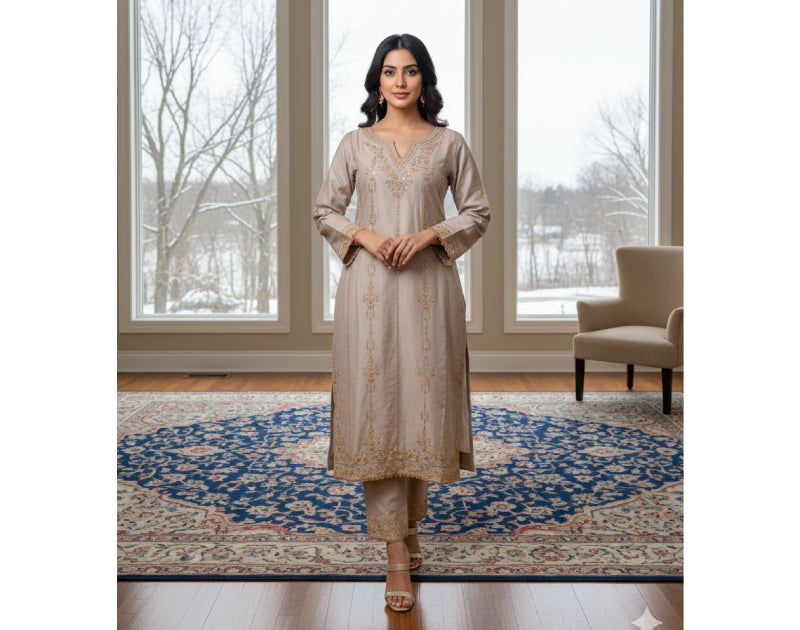 Pure Cotton Embroidery Work Aganur 1-Piece Dress. Factory Price - Save $25