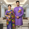 Premium Half Silk Saree Purple Color | Dhupion Silk Panjabi. Factory Price - Save $20