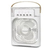 Spray fan portable household three in one small air cooler, 7-color LED night light, 5-hole humidifier, 1-3 hour timer