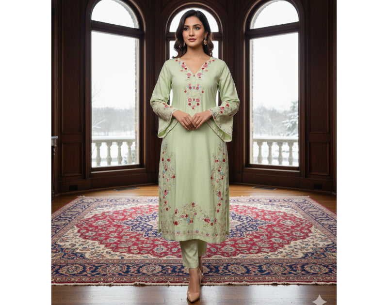 Pure Cotton Embroidery Work Aganur 1-Piece Dress. Factory Price - Save $25
