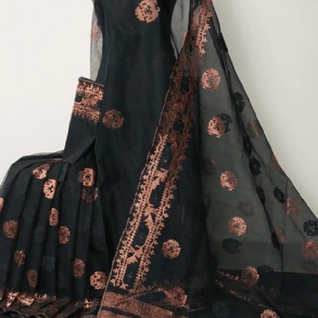 Black-Golden Jamdani Saree