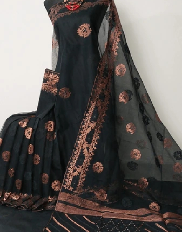 Black-Golden Jamdani Saree