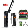 Portable COB LED Flashlight USB Rechargeable Work Light Magnetic Lanterna Hanging Lamp with Built-in Battery Camping Torch
