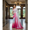 Georgette Saree – 12.5 Hands Length White With Purplish Red Color. Factory Price - Save $25