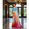 Georgette Saree – 12.5 Hands Length Ocean With Purplish Red Color. Factory Price - Save $25