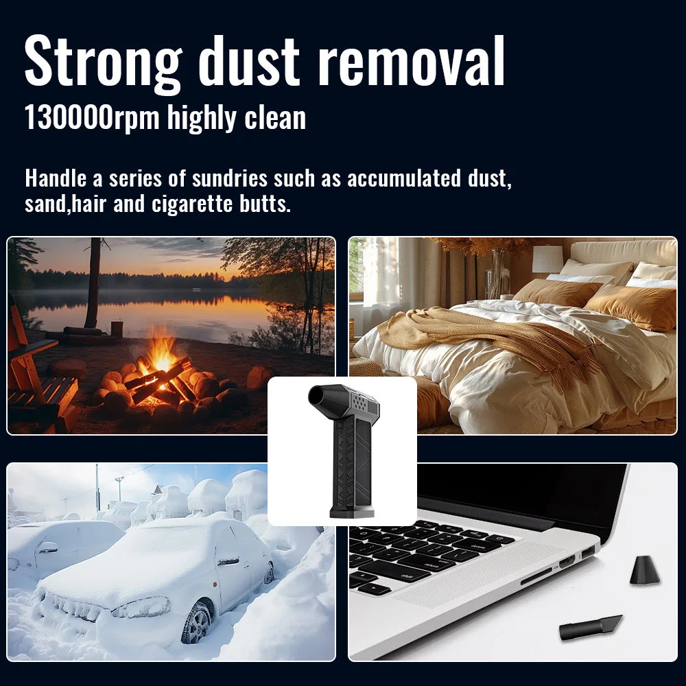 130000RPM Turbofan High Power Jet Fan Brushless Motor Variable Speed Dust Blower Cleaning Tool Air Duster Handheld Air Blower