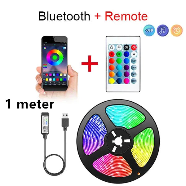 Bluetooth Smart LED Strip Lights – APP & Remote Control, TV Backlight, Home Decor