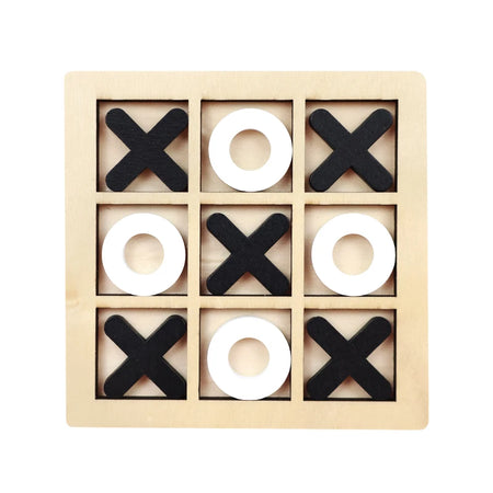 Montessori Chess Play Jigsaw Toy Game Wooden XO Tic Tac Toe Game Interaction Puzzles Training Brain Learning Early Education Toy