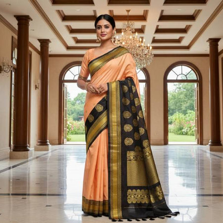 Gadwal Saree – Katan Silk Material Whiskey Color. Factory Price - Save $44