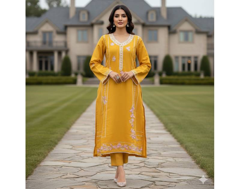 Pure Cotton Embroidery Work Aganur 1-Piece Dress. Factory Price - Save $26