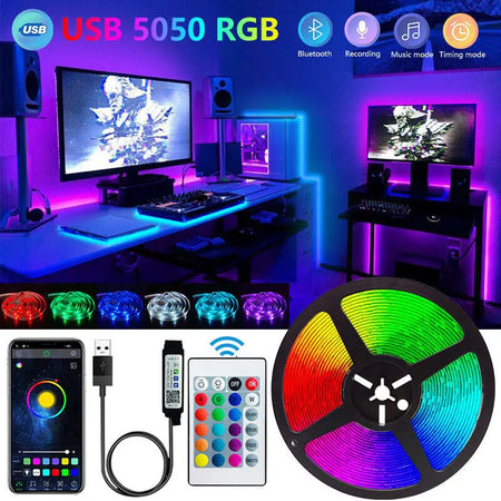 Bluetooth Smart LED Strip Lights – APP & Remote Control, TV Backlight, Home Decor