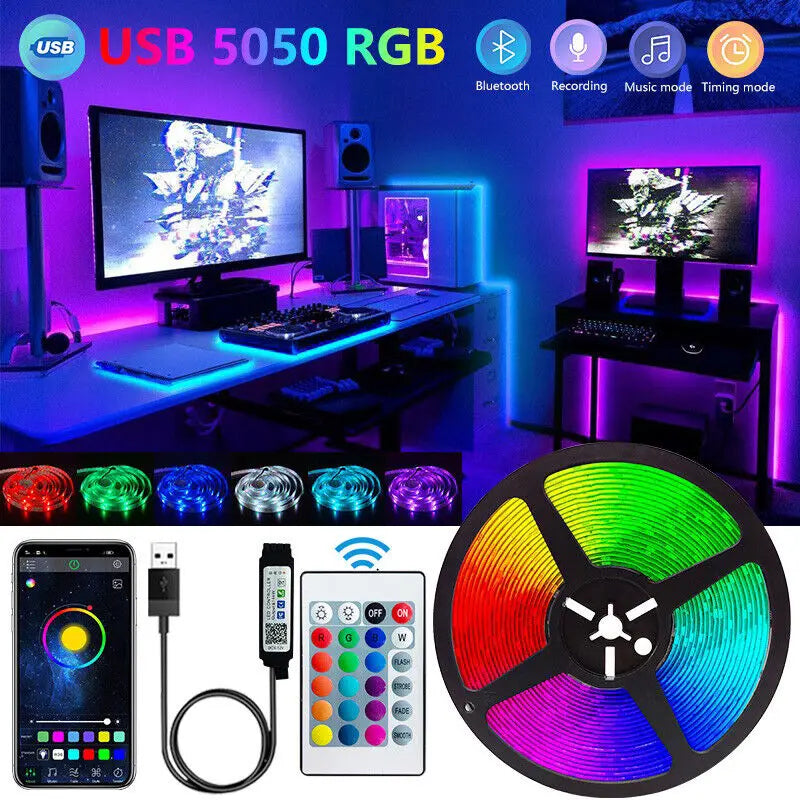 Bluetooth Smart LED Strip Lights – APP & Remote Control, TV Backlight, Home Decor