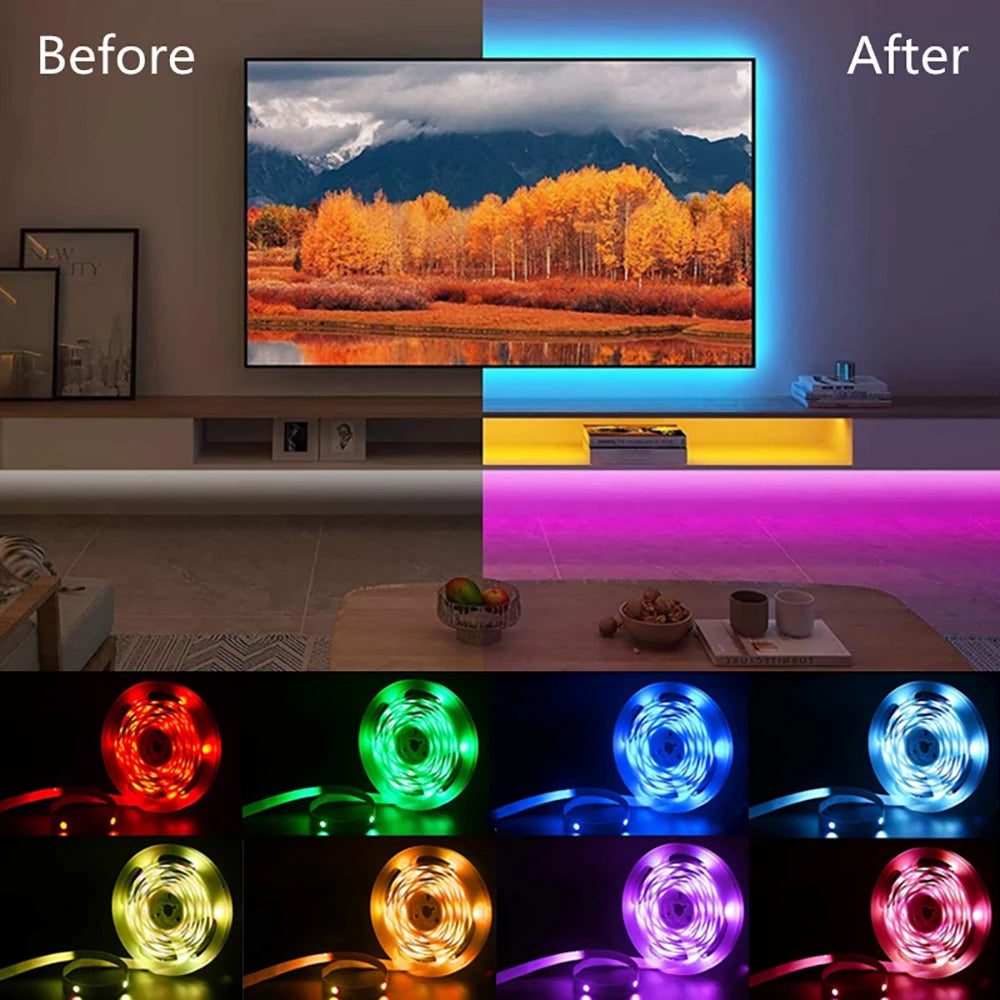 40M RGB LED Strip Lights – APP & Remote Control, Music Sync, USB 5V