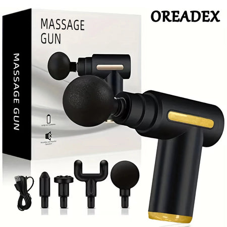 USB Rechargeable Portable Fascia Gun 6-Speed Handheld Slapping Massager for Body Back Neck Legs - Massage Relaxation Tool