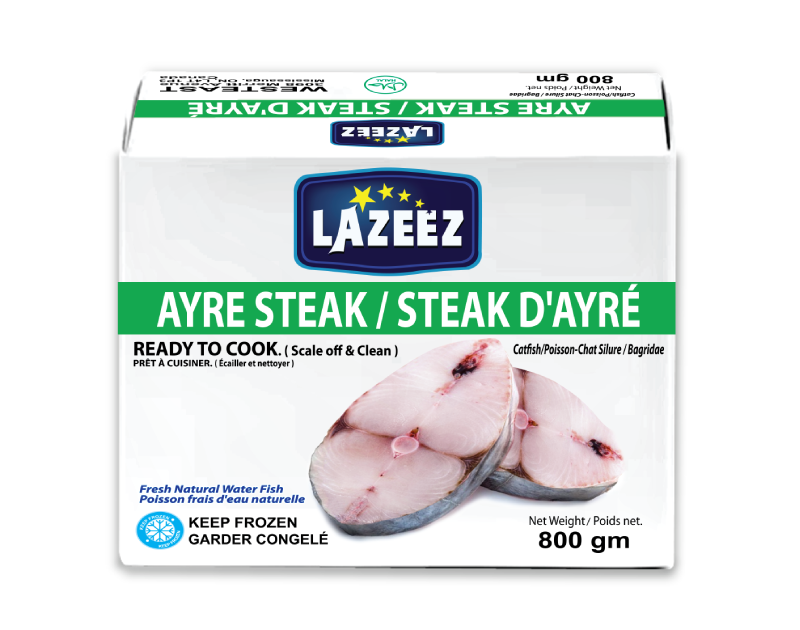 Lazeez Ayre Steak 800g – Ready to cook (scale off and clean professionally)