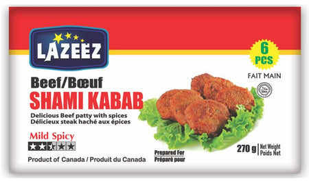 LAZEEZ Beef Shami Kabab 270gms (6pcs) - Product of Canada