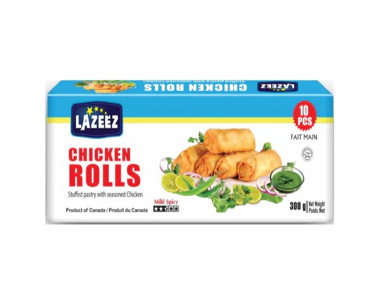 LAZEEZ Chicken Rolls 300gms (10pcs) -  Product of Canada