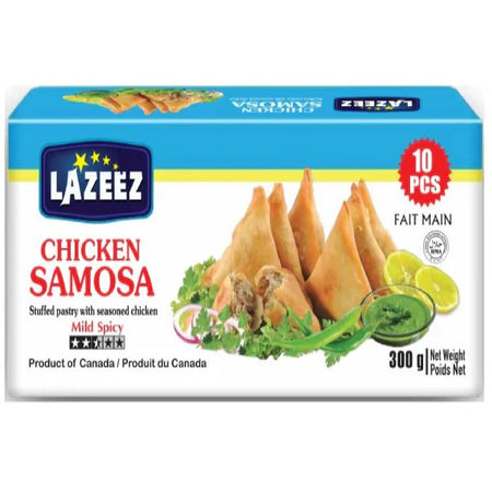 LAZEEZ Chicken Samosa 300gms (10pcs) -  Product of Canada