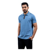 Richman Sky Blue Color Solid Half Sleeve Polo Shirt