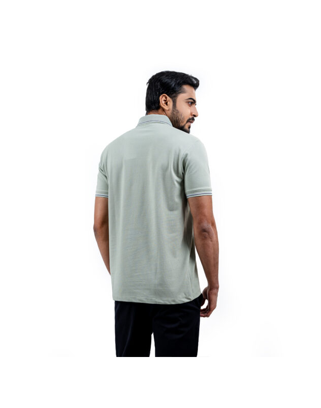 Richman Lite Olive Color Solid Half Sleeve Polo Shirt